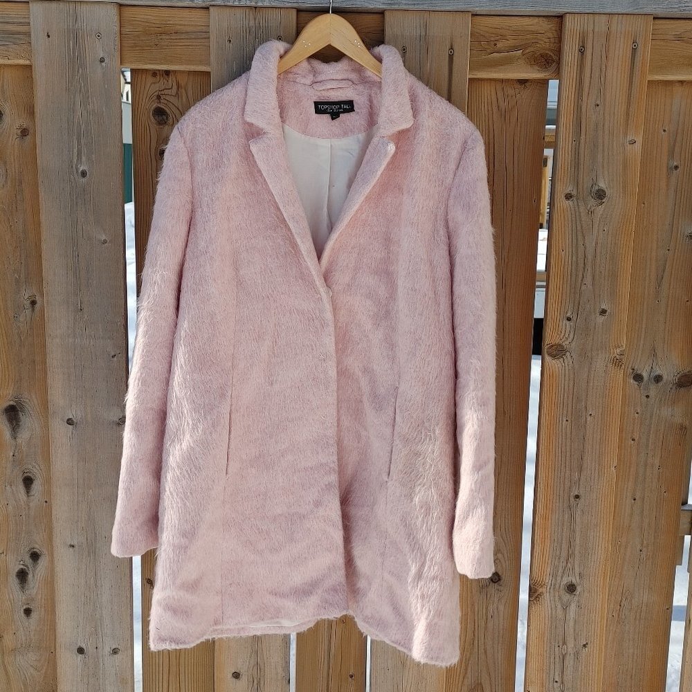 PINK TOPSHOP TALL Teddy Bear Coat Size 12